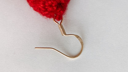 Jingle Bell Joy Earrings | Hand-Crocheted Festive Silver Bells |925 Sterling Silver Plated with 18K Gold | Holiday Gift