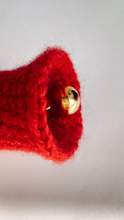 Jingle Bell Joy Earrings | Hand-Crocheted Festive Silver Bells |925 Sterling Silver Plated with 18K Gold | Holiday Gift