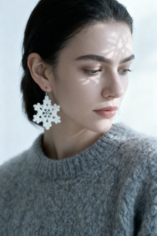 [Delicate & Cloud-Light] Timeless Lace Crochet Earrings | Unfelt Elegance